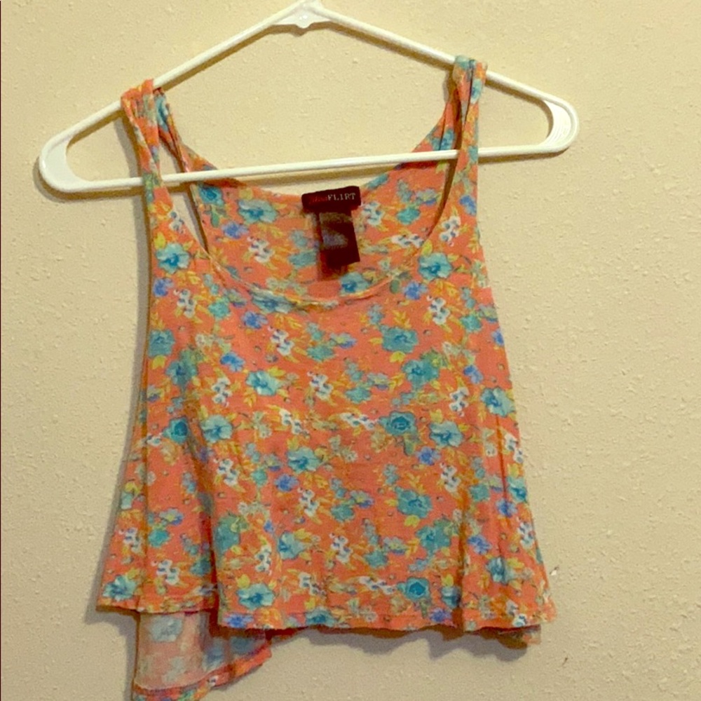 Floral pink crop top